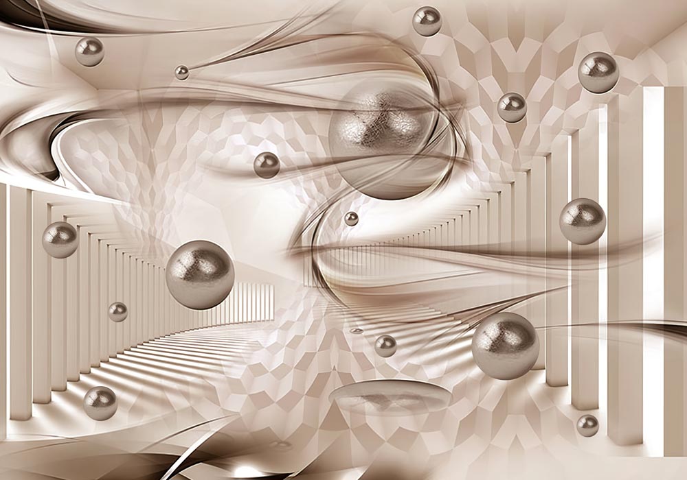 Abstract Wall Mural Metallic Balls Dynamic Wallpaper