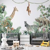 Kids Wall Mural Safari Wildlife and Tropical Forest Wallpaper for Kids Room