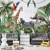 Kids Wall Mural Safari Wildlife and Exotic Animals Wallpaper for Kids Room