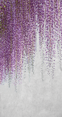 Custom Purple Wisteria Floral Wallpaper Nature Inspired Wall Mural Decor