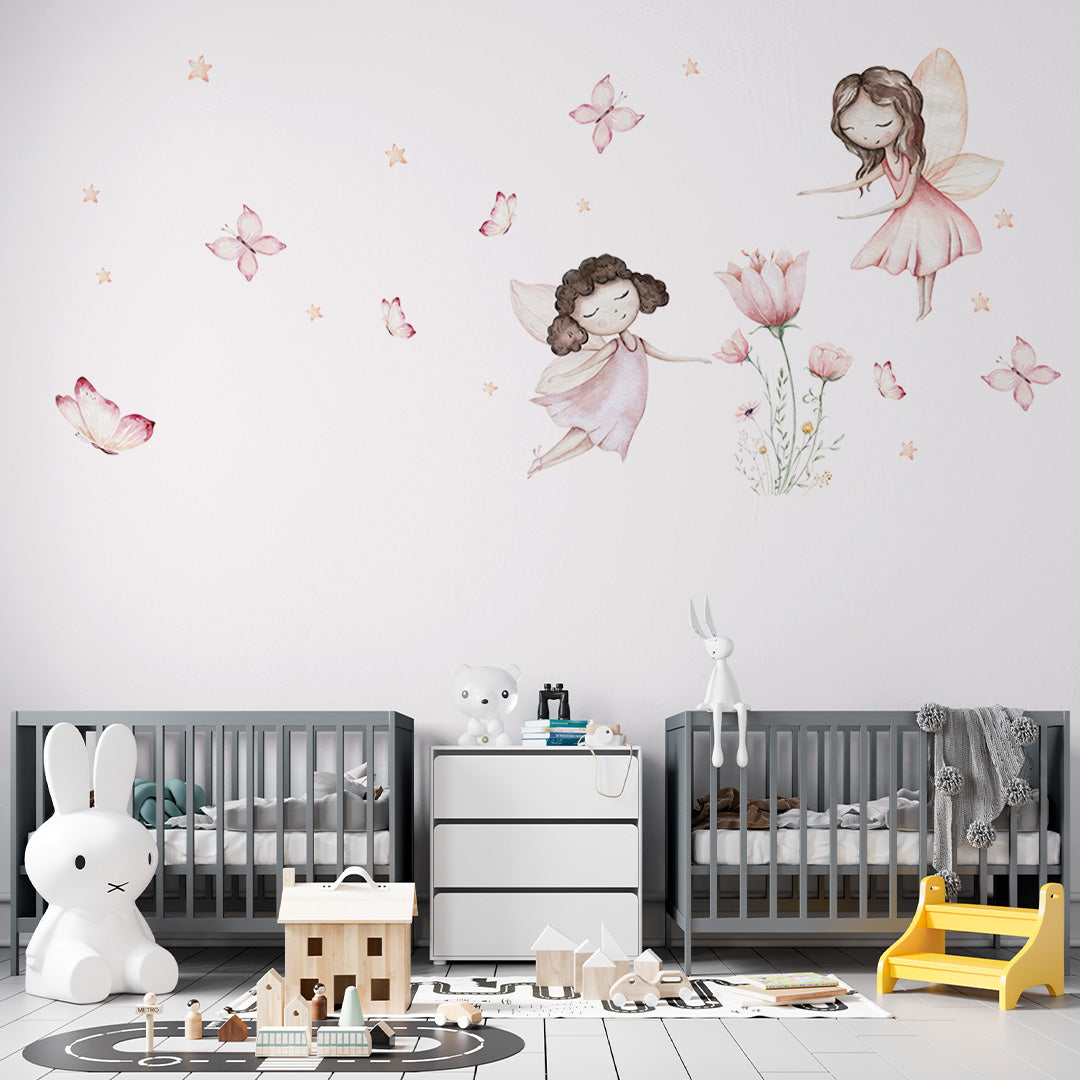 Kids Wall Mural Minimal Design Faerie Butterfly Wallpaper for Girl