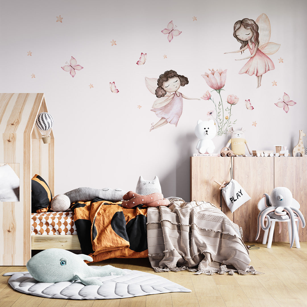 Kids Wall Mural Minimal Design Faerie Butterfly Wallpaper for Girl