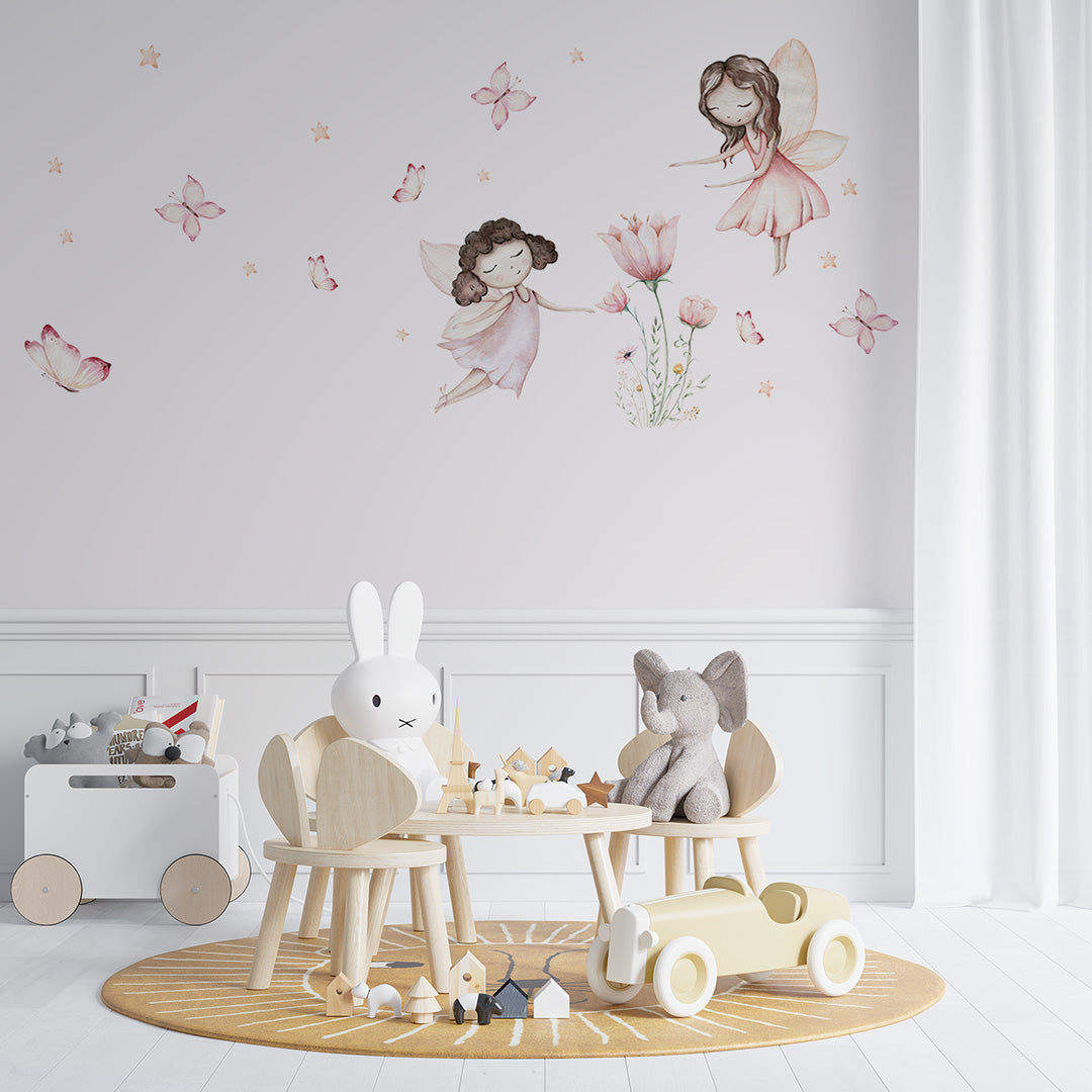 Kids Wall Mural Minimal Design Faerie Butterfly Wallpaper for Girl