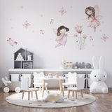 Kids Wall Mural Minimal Design Faerie Butterfly Wallpaper for Girl