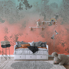 Custom Abstract Textured Wall with Faded Pink and Blue Gradient Wall Murals