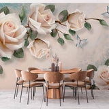 Elegant Ivory Roses Wallpaper