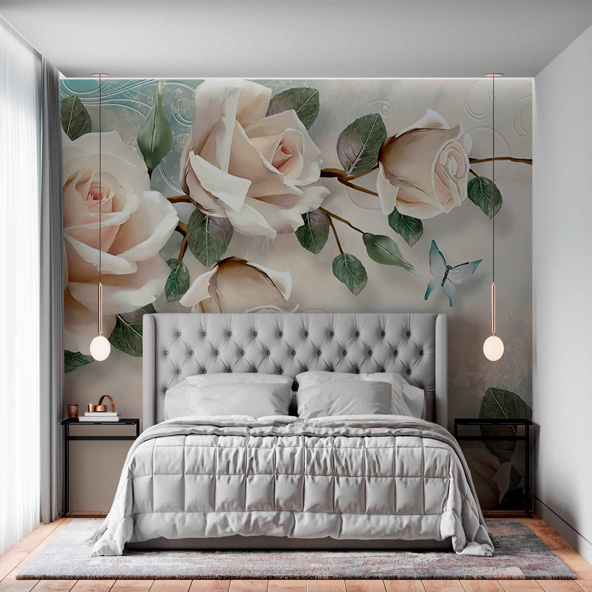 Elegant Ivory Roses Wallpaper