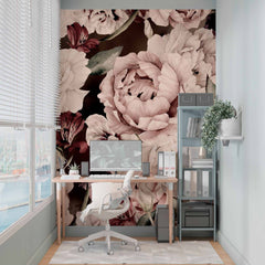 Custom Peony Wallpaper Soft Watercolor Floral Print Mural