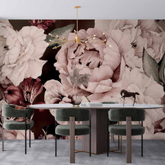 Custom Peony Wallpaper Soft Watercolor Floral Print Mural