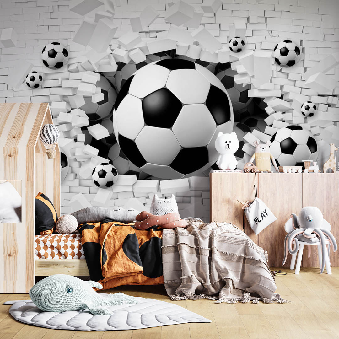 Kids Wall Mural Football Game Day Soccer Wallpaper for Kids