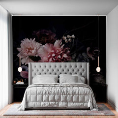 Custom Dark Floral Wallpaper Mural