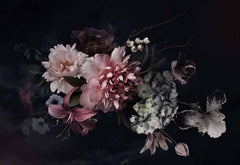 Custom Dark Floral Wallpaper Mural
