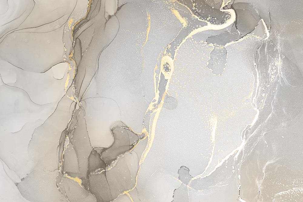 White Marble Wall Mural Art Gold Splashes Fluid Alcohol Ink Wallpaper