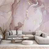 Rose Marble Wall Mural Art Gold Splashes Fluid Alcohol Ink Wallpaper