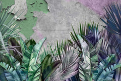 Custom Tropical Wall Mural Jungle Wallpaper Palm and Banana Leaf