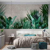 Tropical Leaves Wall Mural Jungle Wallpaper Palm and Banana Leaf