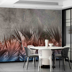 Custom Tropical Wall Mural Art Wallpaper Modern Jungle Palm Banana Leaf