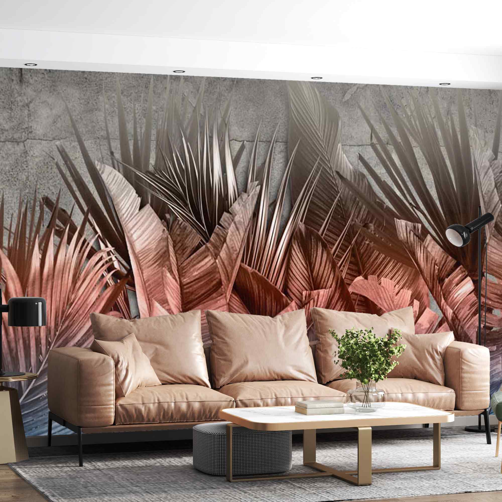 Tropical Wall Mural Art Wallpaper Modern Jungle Palm Banana Leaf