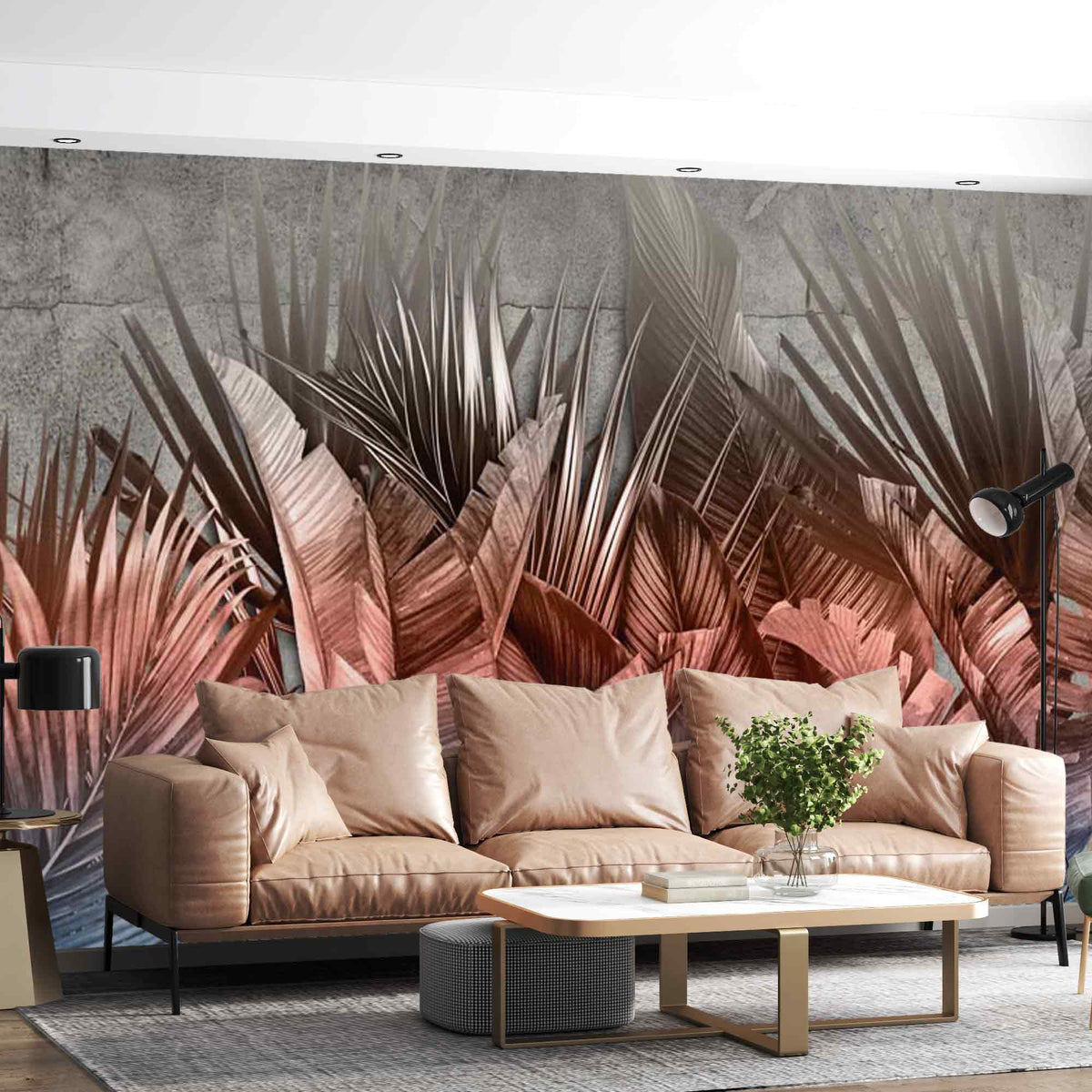 Custom Tropical Wall Mural Art Wallpaper Modern Jungle Palm Banana Leaf