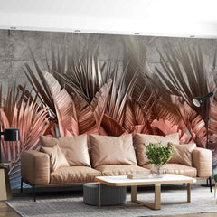 Custom Tropical Wall Mural Art Wallpaper Modern Jungle Palm Banana Leaf