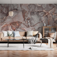 Custom Pink Grey Marble Wallpaper Abstract Wall Mural Decor Modern Design