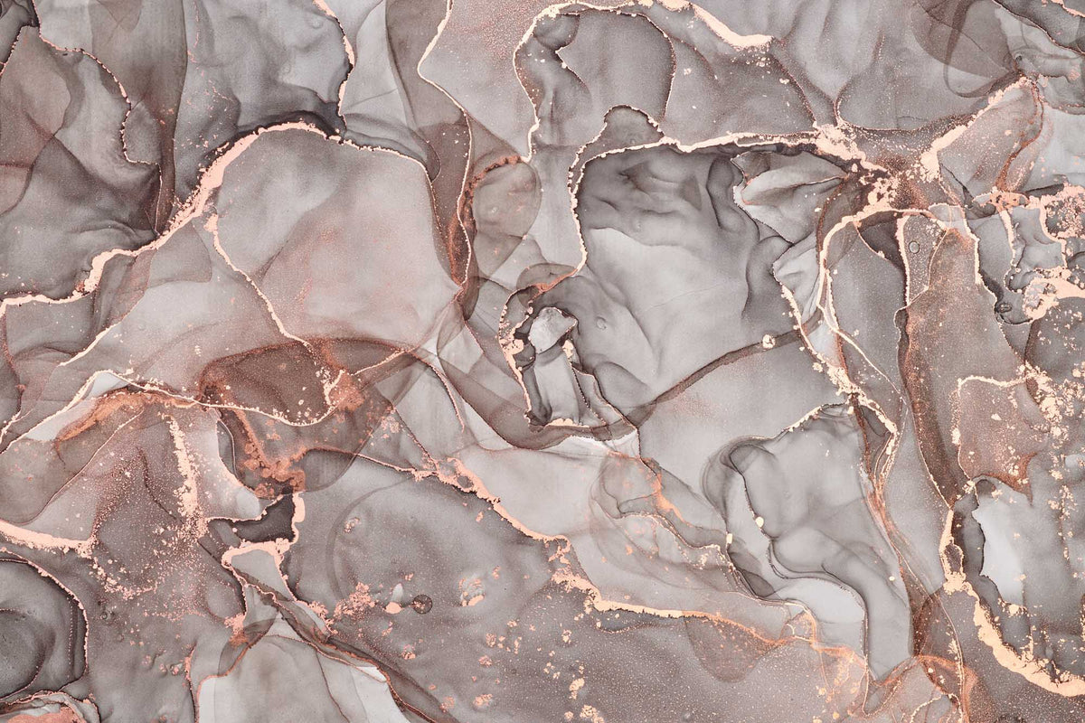 Papier peint marbre rose et gris – Papier peint panoramique abstrait moderne