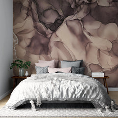 Custom Green Gold Marble Wallpaper Luxury Wall Mural Fluid Decor