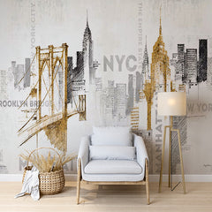 Custom New York City Modern Wall Art Skyline Wallpaper Mural