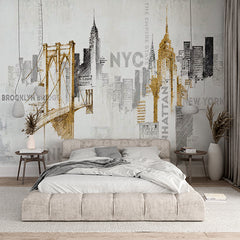 Custom New York City Modern Wall Art Skyline Wallpaper Mural