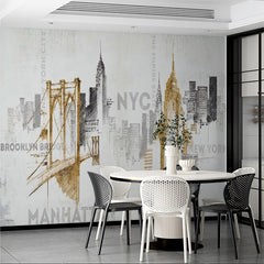 Custom New York City Modern Wall Art Skyline Wallpaper Mural