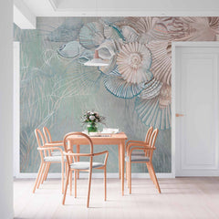 Custom Oceanic Seashell Art Wallpaper Mural