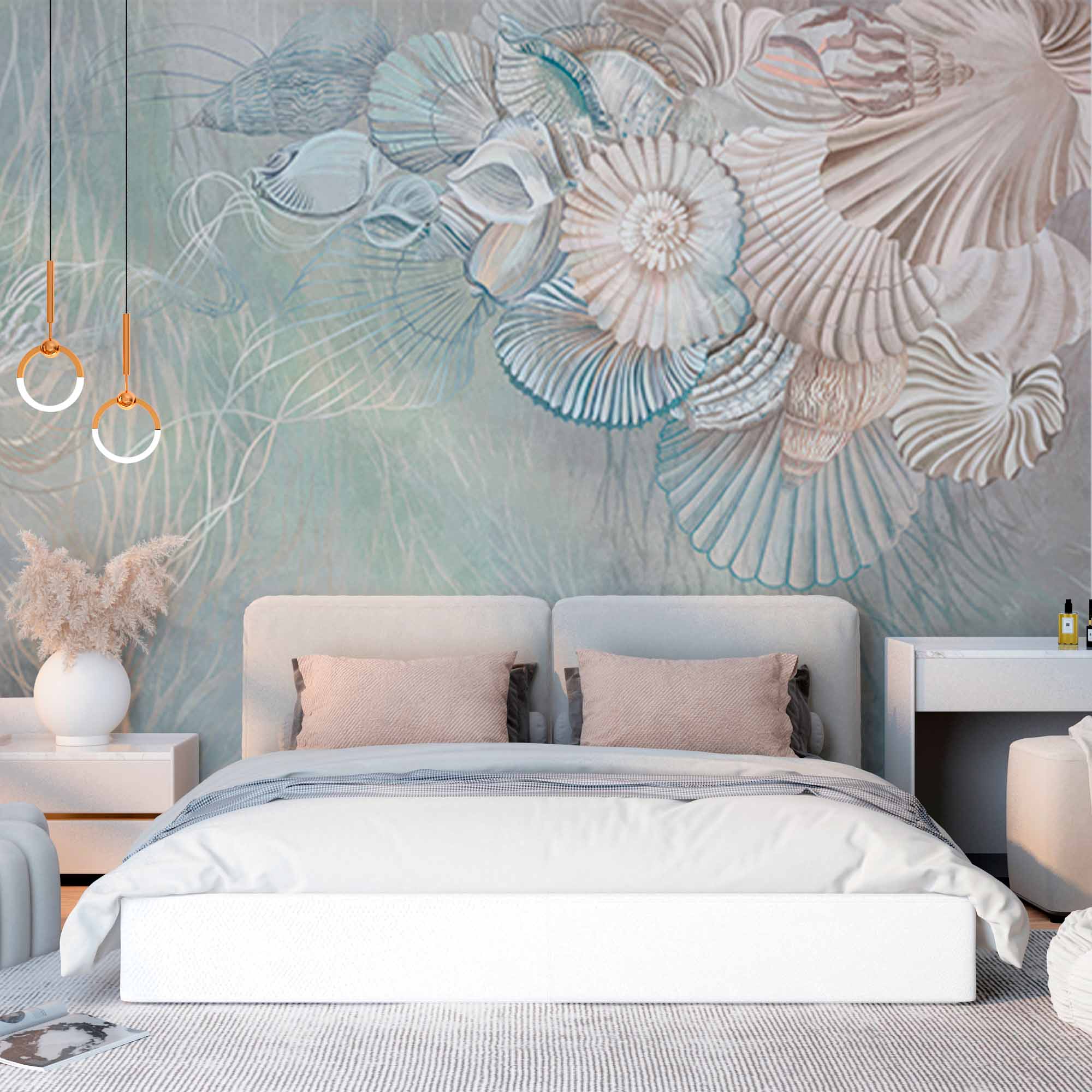 Oceanic Seashell Art Wallpaper Mural