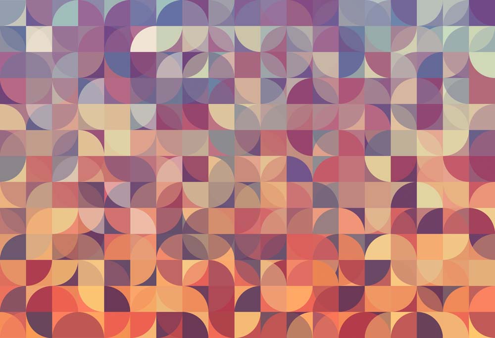 Warm Toned Abstract Overlapping Circles Pattern Wallpaper