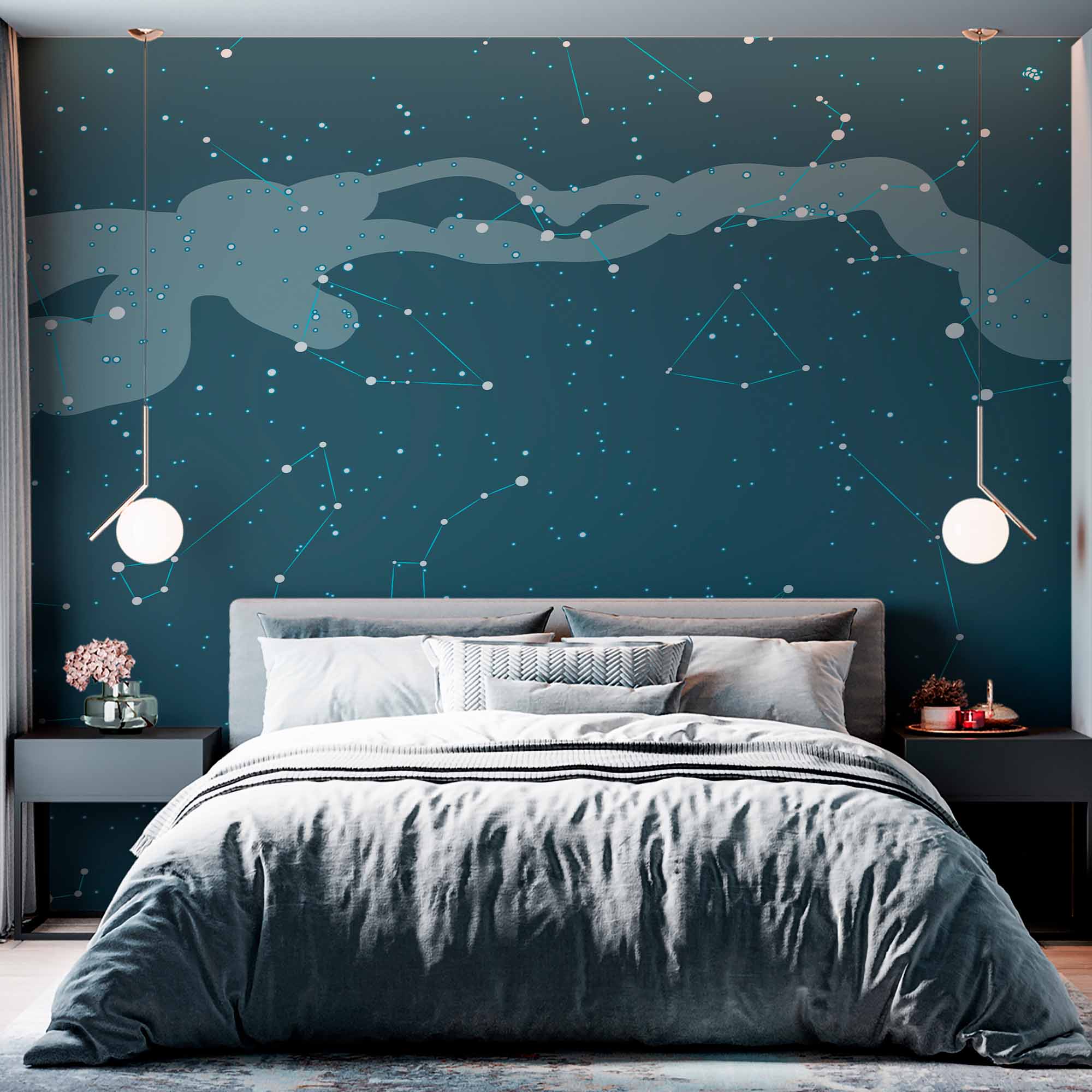 Starry Constellation Map Wall Mural Wallpaper