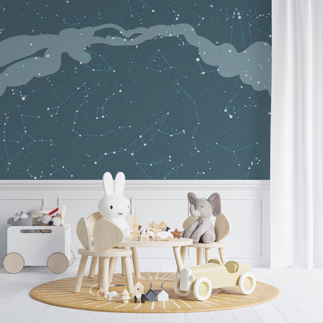 Custom Kids Wall Murals Constellation Space Stars Wallpaper for Kids