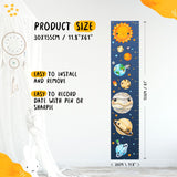 Kids' Growth Chart Peel and Stick Solar System Astronaut Animal Wall Decal