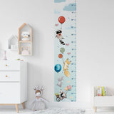 Kids' Growth Chart Peel and Stick Hot Air Balloons Animals Fox Bunny Panda Raccoon