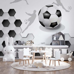 Custom Kids Wall Mural Football Game Soccer Player Wallpaper for Kids