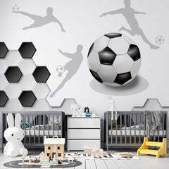 Custom Kids Wall Mural Football Game Soccer Player Wallpaper for Kids