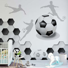 Custom Kids Wall Mural Football Game Soccer Player Wallpaper for Kids