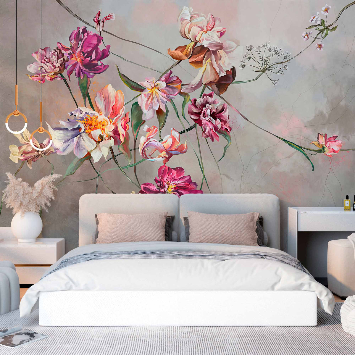 Elegant Floral Garden Wallpaper Mural