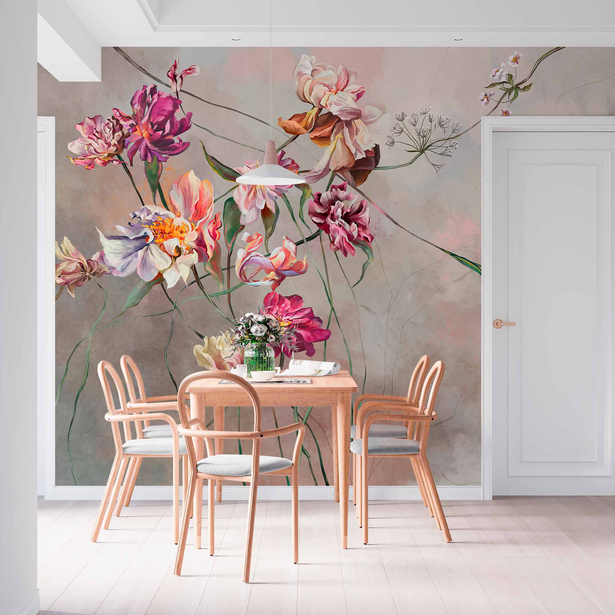 Elegant Floral Garden Wallpaper Mural