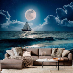 Custom Sailing Under the Full Moon Wallpaper