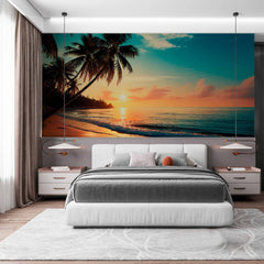 Custom Tropical Sunset Serenity Wallpaper