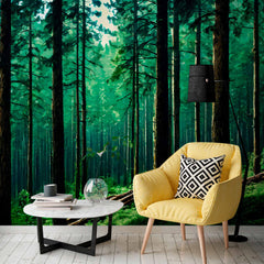 Custom Mystical Pine Forest Wallpaper