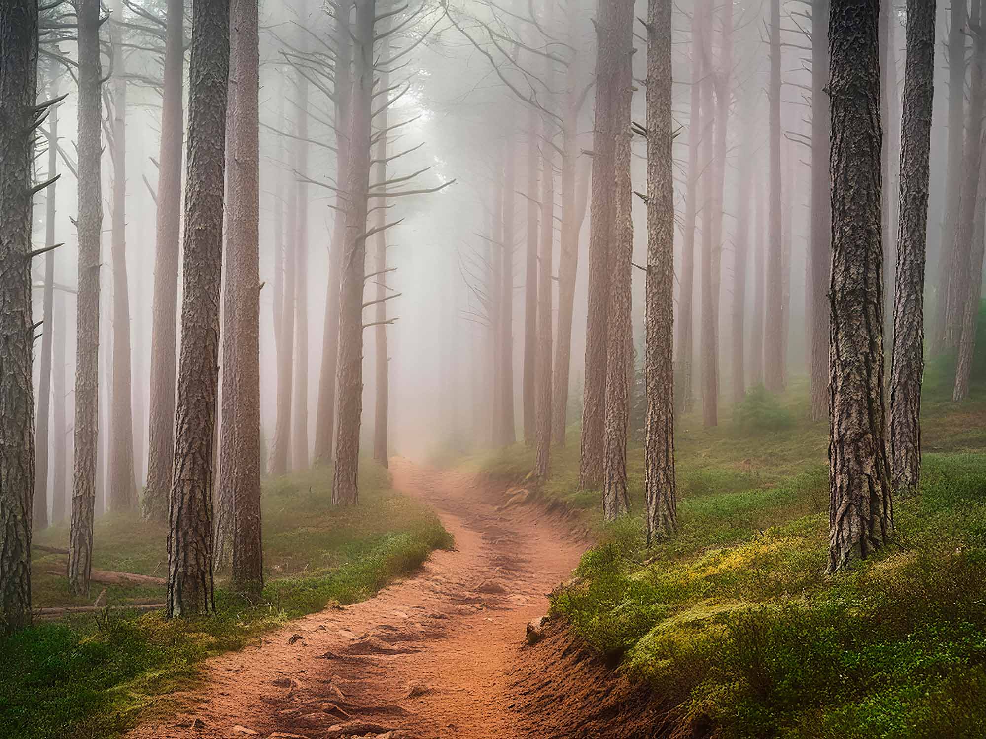 Serene Woodland Trail Wallpaper