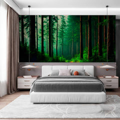 Custom Tranquil Woodland Scene Wallpaper