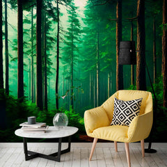 Custom Tranquil Woodland Scene Wallpaper