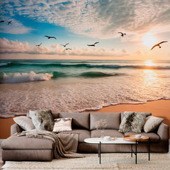 Custom Morning Seascape Serenity Wallpaper