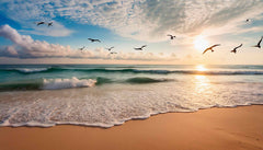 Custom Morning Seascape Serenity Wallpaper